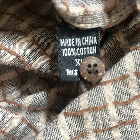 191 Unlimited Gray Embroidered Front Cuffs‎ Floral Scrolls Long Sleeve Shirt XL - Picture 8 of 9